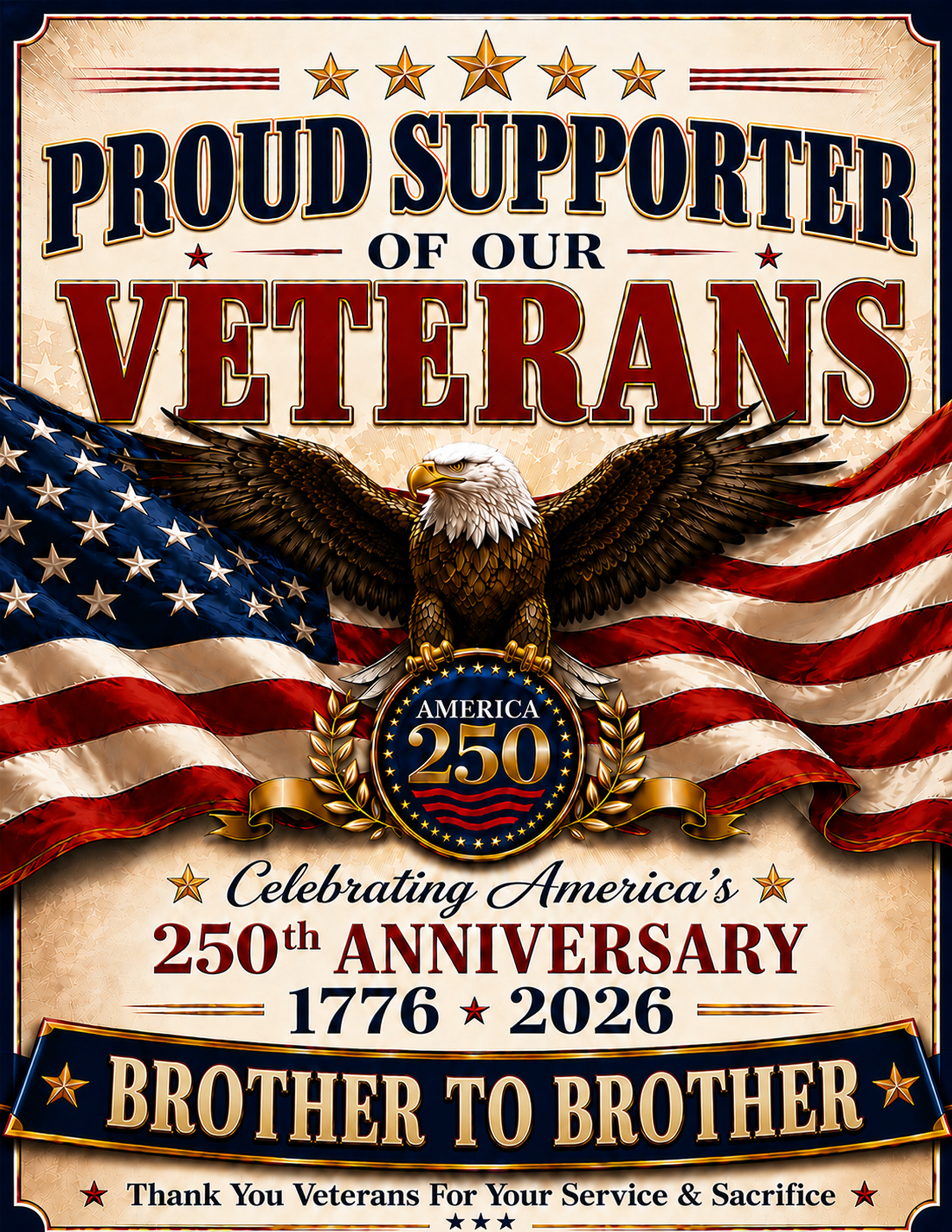 Veterans Support Sign personalized for Brother to Brother
